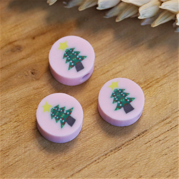 Polymeer roze kerstboom