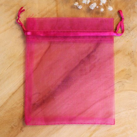 Organza bag dark pink small