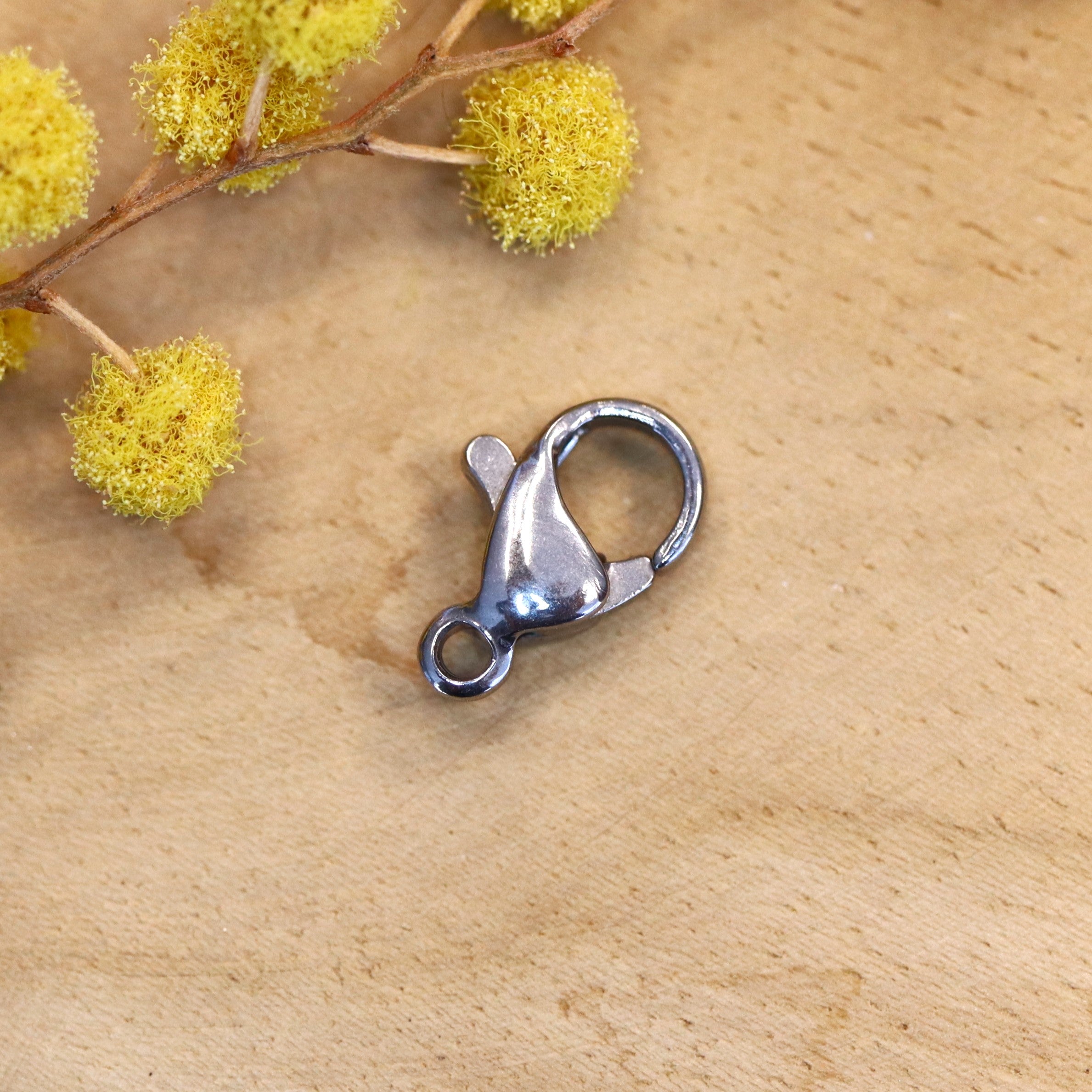 Stainless steel carabiner lock silver