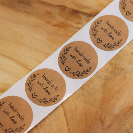 Sticker handmade with love - 5 stuks