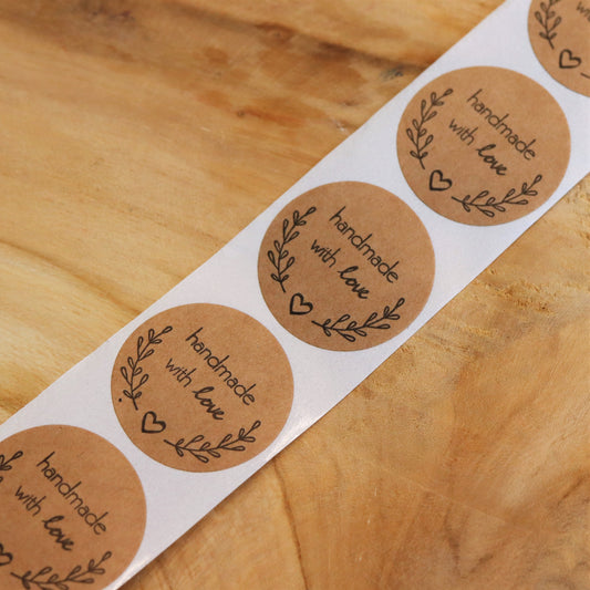 Sticker mit Liebe handgemacht - 5 Stück