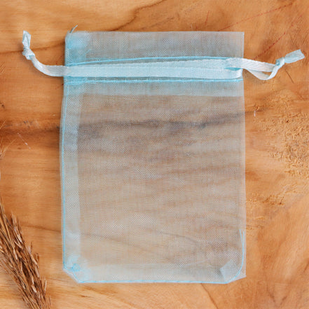 Organza bag light blue small