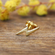 Gold plated stud earrings with lightning