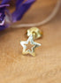 Gold plated stud earrings with open star