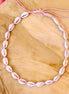 Knotted shell necklace - light pink