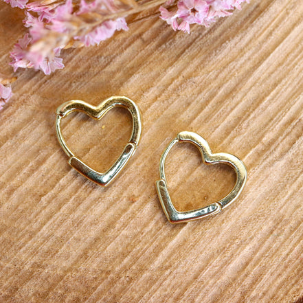 Stainless steel oorringen hartvormig