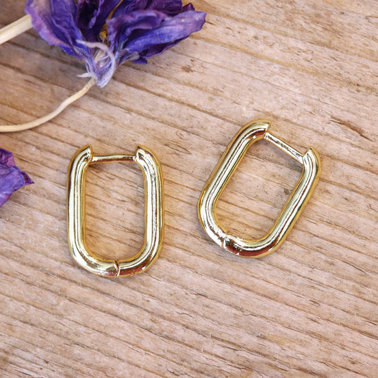 Stainless steel oorringen rechthoekig