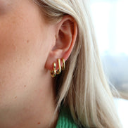 Stainless steel oorringen hartvormig