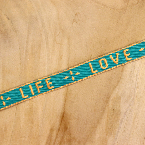 Geschenkband Love Life türkis-orange