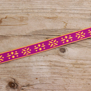 Lint boho print paars-oranje