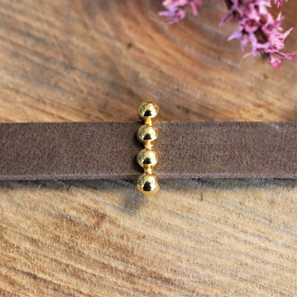 Schuiver 10 mm DQ GOUD met 4 bolletjes