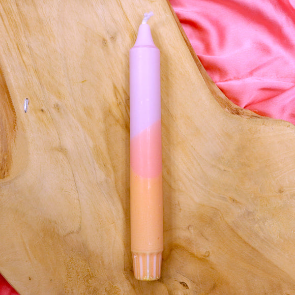 Kaars - lila/oranje/roze