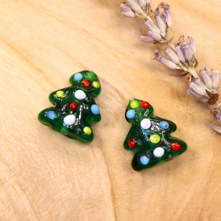 Bead green - glass bead Christmas tree 