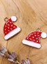 Enamel bedel - kerstmuts met sterren