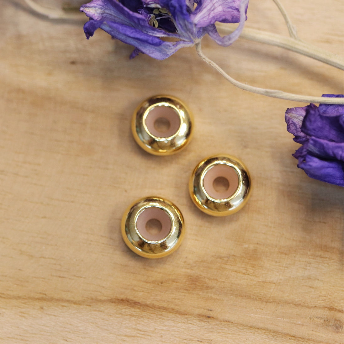 Bead stopper with rubber inside DQ GOLD