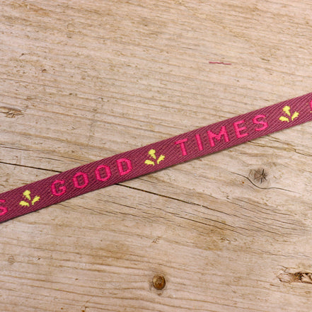 Schleifenband good times rosa-rot