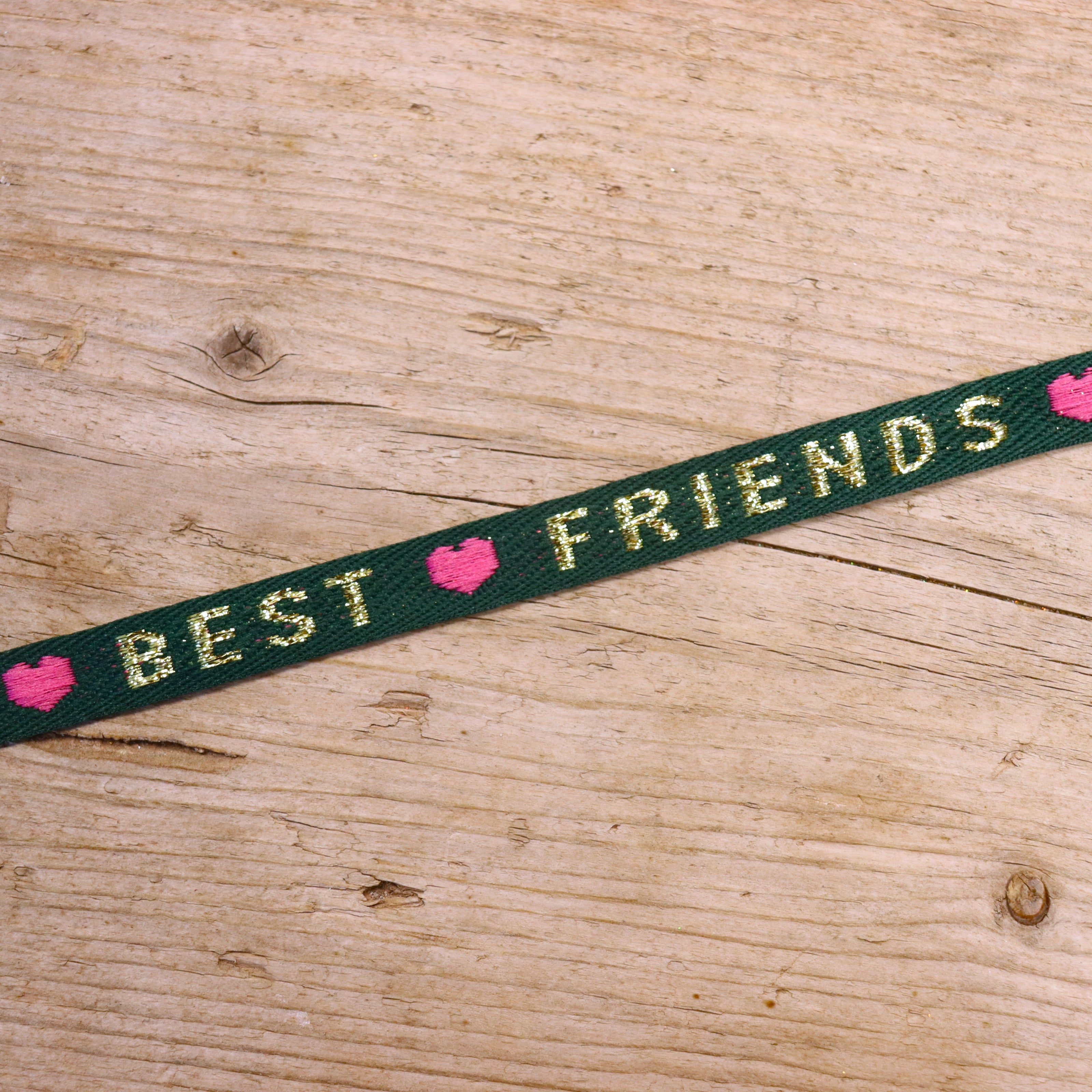 Ribbon best friends green-pink