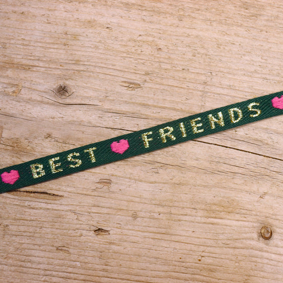 Schleifenband Best Friends grün-pink