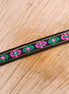Ribbon with flowers black-green-pink