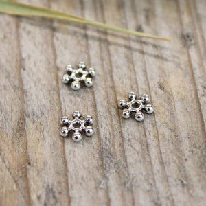 Kraal DQ zilver spacer met bolletjes