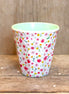RICE beker medium - white pastel flowers