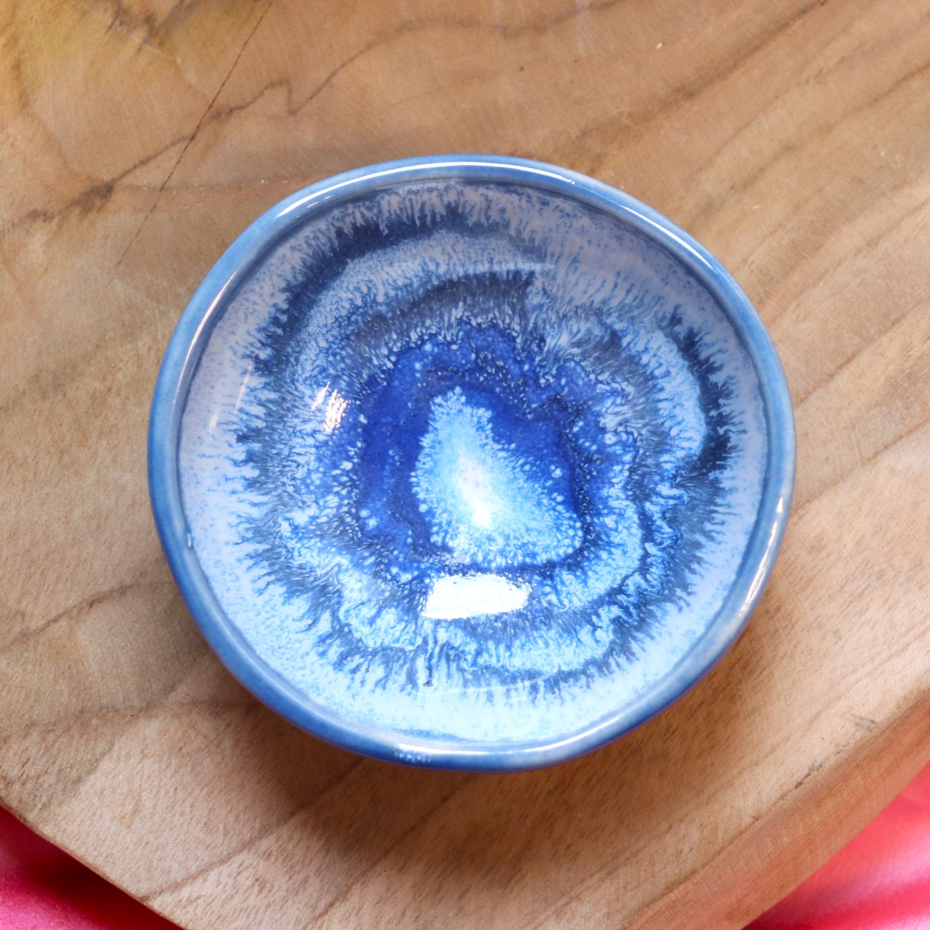 Tapasschale - blaue Kreise