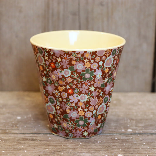 RICE Becher mittelgroß - Herbstblumenmuster