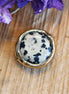 Dalmatian Jasper with gold plated rim