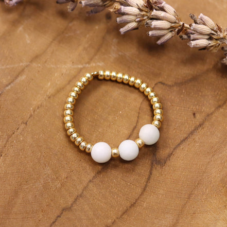 Goldener Perlenring - Amazonit