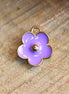 Enamel bedel - lila bloem goud