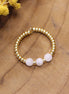 Golden bead ring - moonstone