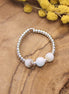 Silver bead ring - amazonite