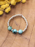 Silver bead ring - turquoise