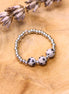Silver bead ring - jasper