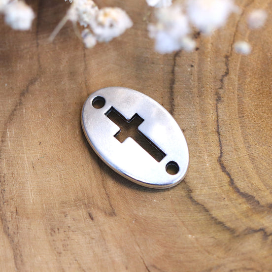 Interposer DQ silber ausgestanztes Kreuz