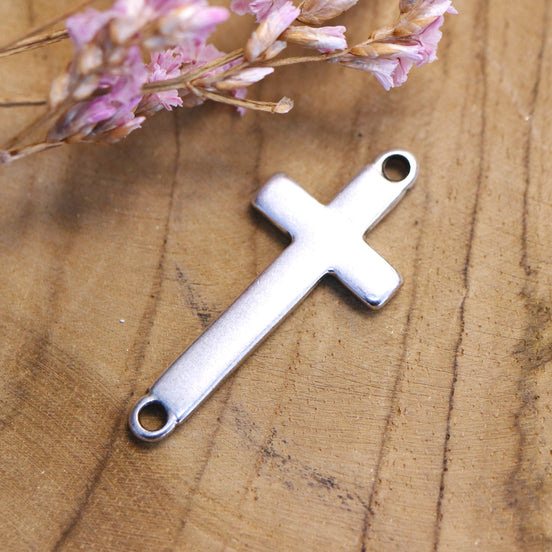 Interposer DQ silber großes Kreuz