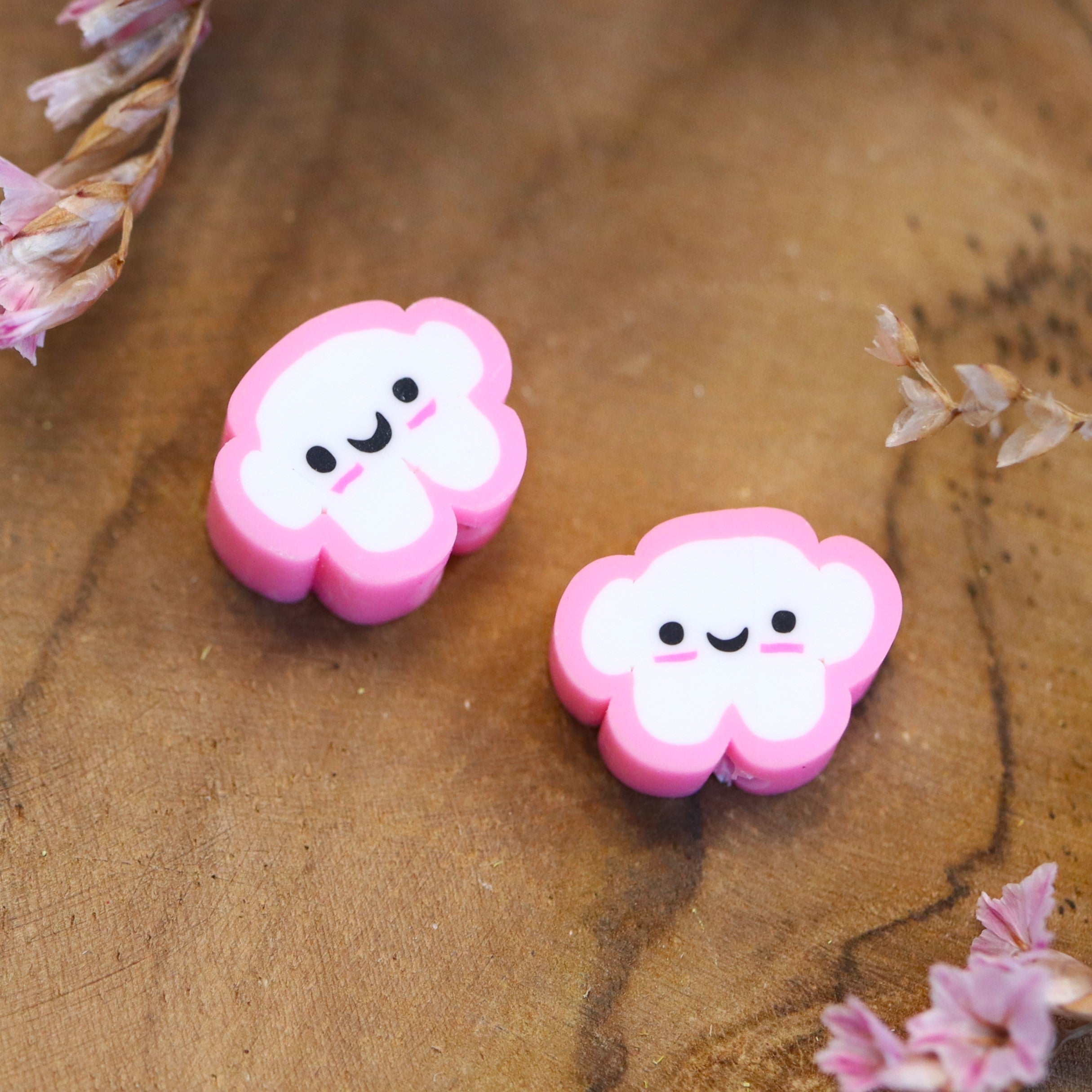 Polymer cloud pink with white