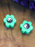 Polymer Yin Yang Green Flower