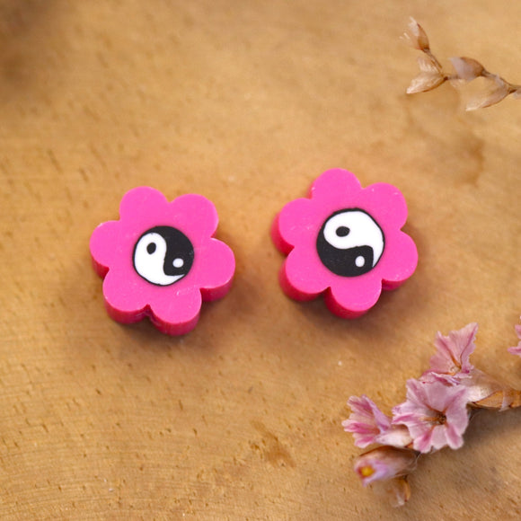 Polymeer Yin Yang roze bloem