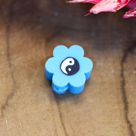 Polymer Yin Yang Blue Flower