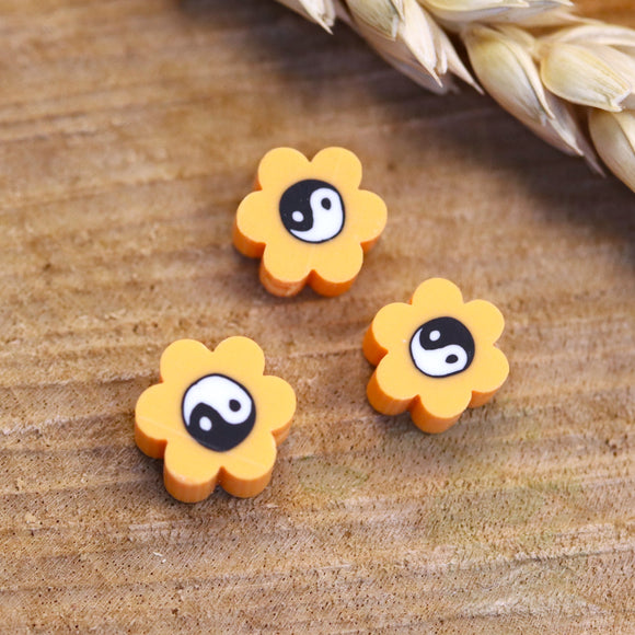 Polymeer Yin Yang oranje bloem