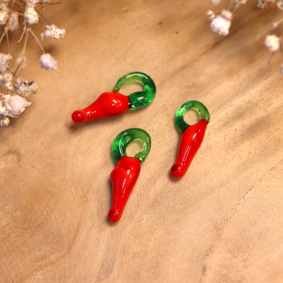 Bead red - glass bead chili pepper