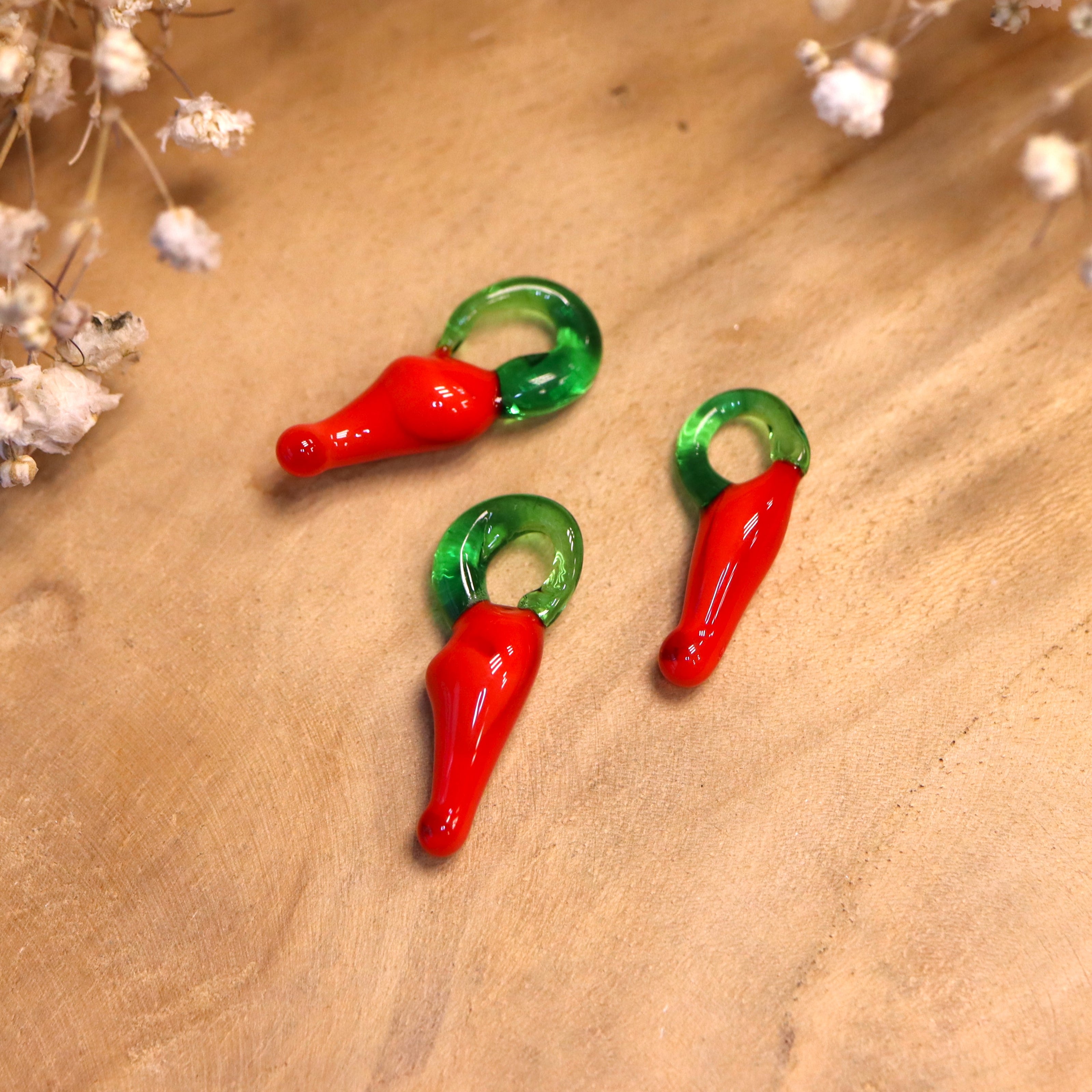 Bead red - glass bead chili pepper