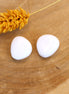 Perle weiß - Glasperle Nugget flach