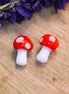 Bead red - glass bead mushroom
