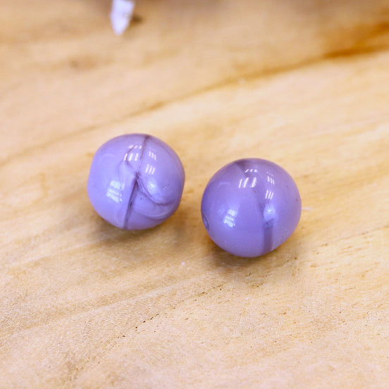 Kraal paars - rond met opdruk 12mm