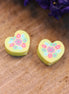 Polymer yellow heart with flowers