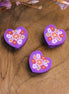Polymer purple heart with flowers