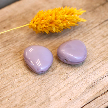 Bead purple - glass bead nugget flat