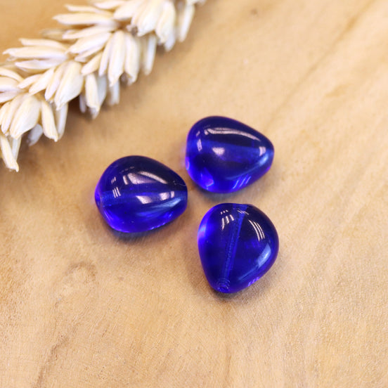 Perle blau - Glasperle Nugget Tropfenform